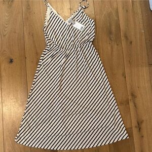 H&M Black and cream Striped Dress